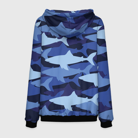 Мужская толстовка 3D с принтом Акулий камуфляж   паттерн в Курске, 100% полиэстер | двухслойный капюшон со шнурком для регулировки, мягкие манжеты на рукавах и по низу толстовки, спереди карман-кенгуру с мягким внутренним слоем. | Тематика изображения на принте: camouflage | fin | pattern | shark | tail | акула | камуфляж | паттерн | плавник | хвост