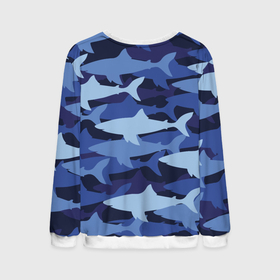 Мужской свитшот 3D с принтом Акулий камуфляж   паттерн в Курске, 100% полиэстер с мягким внутренним слоем | круглый вырез горловины, мягкая резинка на манжетах и поясе, свободная посадка по фигуре | camouflage | fin | pattern | shark | tail | акула | камуфляж | паттерн | плавник | хвост