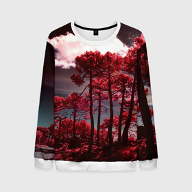 Мужской свитшот 3D с принтом Абстрактные красные деревья и облака в Курске, 100% полиэстер с мягким внутренним слоем | круглый вырез горловины, мягкая резинка на манжетах и поясе, свободная посадка по фигуре | abstraction | art | artwork | colorful | colors | dark | darkness | graphics | nature | patterns | sky | surrealism | sweethuman | sweethumen | trees | абстракция | арт | графика | деревья | искусство | небо | природа | разноцветный | сюрреализм | темнота