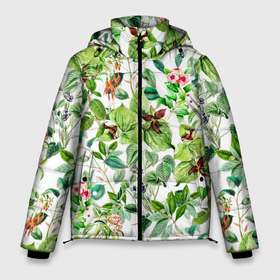 Мужская зимняя куртка 3D с принтом Яркие Зелёные Цветы в Курске, верх — 100% полиэстер; подкладка — 100% полиэстер; утеплитель — 100% полиэстер | длина ниже бедра, свободный силуэт Оверсайз. Есть воротник-стойка, отстегивающийся капюшон и ветрозащитная планка. 

Боковые карманы с листочкой на кнопках и внутренний карман на молнии. | flowers | summer | букет | зелёный | лето | природа | растение | сад | садоводство | флора | цветы