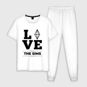 Мужская пижама хлопок с принтом The Sims love classic в Новосибирске, 100% хлопок | брюки и футболка прямого кроя, без карманов, на брюках мягкая резинка на поясе и по низу штанин
 | 