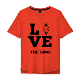 Мужская футболка хлопок Oversize с принтом The Sims love classic в Кировске, 100% хлопок | свободный крой, круглый ворот, “спинка” длиннее передней части | 