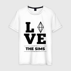 Мужская футболка хлопок с принтом The Sims love classic в Новосибирске, 100% хлопок | прямой крой, круглый вырез горловины, длина до линии бедер, слегка спущенное плечо. | 