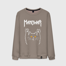 Мужской свитшот хлопок с принтом Manowar rock cat в Белгороде, 100% хлопок |  | 