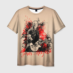 Мужская футболка 3D с принтом Джеймс Хетфилд , 100% полиэфир | прямой крой, круглый вырез горловины, длина до линии бедер | Тематика изображения на принте: арт | графика | джеймс хетфилд | металлика | музыка | певец