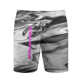 Мужские шорты спортивные с принтом SPORTFITNESS в Екатеринбурге,  |  | sportfitness | мраморный узор | спортивный дизайн | финтес | черный и розовый | черный мрамор
