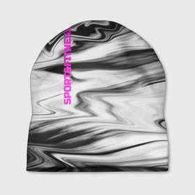 Шапка 3D с принтом SPORTFITNESS , 100% полиэстер | универсальный размер, печать по всей поверхности изделия | sportfitness | мраморный узор | спортивный дизайн | финтес | черный и розовый | черный мрамор