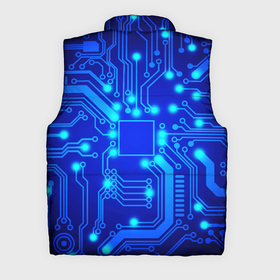 Мужской жилет утепленный 3D с принтом Цветная микросхема в Белгороде,  |  | beautiful | blue | chip | color | luminous board | neon | wiring diagram | красивый | неон | светящаяся плата | синий | цветной | чип | электросхема