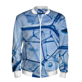 Мужской бомбер 3D с принтом Абстрактная синяя ледяная броня в Белгороде, 100% полиэстер | застегивается на молнию, по бокам два кармана без застежек, по низу бомбера и на воротнике - эластичная резинка | Тематика изображения на принте: 3d | 3д | abstraction | armor | art | artwork | colorful | colors | graphics | ice | patterns | surrealism | sweethuman | sweethumen | water | абстракция | арт | броня | вода | графика | искусство | лёд | разноцветный | сюрреализм | узоры | цвета
