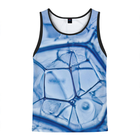 Мужская майка 3D с принтом Абстрактная синяя ледяная броня в Белгороде, 100% полиэстер | круглая горловина, приталенный силуэт, длина до линии бедра. Пройма и горловина окантованы тонкой бейкой | Тематика изображения на принте: 3d | 3д | abstraction | armor | art | artwork | colorful | colors | graphics | ice | patterns | surrealism | sweethuman | sweethumen | water | абстракция | арт | броня | вода | графика | искусство | лёд | разноцветный | сюрреализм | узоры | цвета