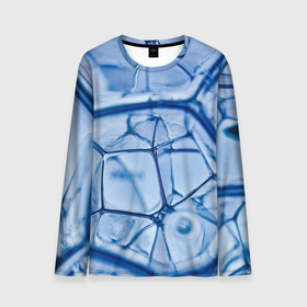 Мужской лонгслив 3D с принтом Абстрактная синяя ледяная броня в Екатеринбурге, 100% полиэстер | длинные рукава, круглый вырез горловины, полуприлегающий силуэт | 3d | 3д | abstraction | armor | art | artwork | colorful | colors | graphics | ice | patterns | surrealism | sweethuman | sweethumen | water | абстракция | арт | броня | вода | графика | искусство | лёд | разноцветный | сюрреализм | узоры | цвета