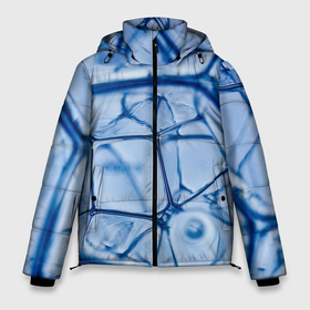Мужская зимняя куртка 3D с принтом Абстрактная синяя ледяная броня в Тюмени, верх — 100% полиэстер; подкладка — 100% полиэстер; утеплитель — 100% полиэстер | длина ниже бедра, свободный силуэт Оверсайз. Есть воротник-стойка, отстегивающийся капюшон и ветрозащитная планка. 

Боковые карманы с листочкой на кнопках и внутренний карман на молнии. | 3d | 3д | abstraction | armor | art | artwork | colorful | colors | graphics | ice | patterns | surrealism | sweethuman | sweethumen | water | абстракция | арт | броня | вода | графика | искусство | лёд | разноцветный | сюрреализм | узоры | цвета