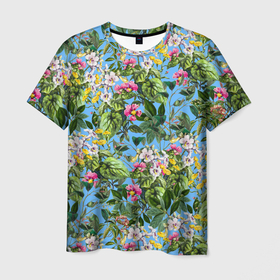 Мужская футболка 3D с принтом Милые Цветы в Белгороде, 100% полиэфир | прямой крой, круглый вырез горловины, длина до линии бедер | flowers | summer | букет | лето | милые | природа | сад | садоводство | флора | фрукты | цветы