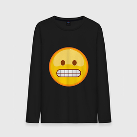 Мужской лонгслив хлопок с принтом Эмодзи Гримаса , 100% хлопок |  | emoji | smile | гримаса | смайл | смайлик | эмоджи | эмодзи