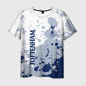 Мужская футболка 3D с принтом Tottenham Hotspur Брызги красок в Белгороде, 100% полиэфир | прямой крой, круглый вырез горловины, длина до линии бедер | 