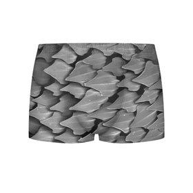 Мужские трусы 3D с принтом Кожа акулы   броня в Санкт-Петербурге, 50% хлопок, 50% полиэстер | классическая посадка, на поясе мягкая тканевая резинка | armor | pattern | shark | skin | texture | акула | броня | кожа | паттерн | текстура