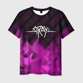 Мужская футболка 3D с принтом Stray pro gaming: символ сверху в Кировске, 100% полиэфир | прямой крой, круглый вырез горловины, длина до линии бедер | Тематика изображения на принте: 