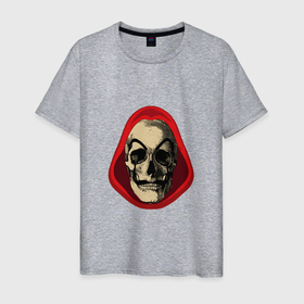 Мужская футболка хлопок с принтом Skull   Money Heist в Новосибирске, 100% хлопок | прямой крой, круглый вырез горловины, длина до линии бедер, слегка спущенное плечо. | 