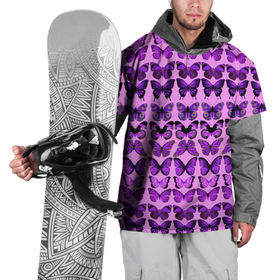 Накидка на куртку 3D с принтом Purple butterflies в Белгороде, 100% полиэстер |  | Тематика изображения на принте: background | beautiful | colorful | insect | pattern | wings | бабочки | красивый | красочные | крылья | насекомое | узор | фиолетовый | фон
