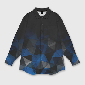 Мужская рубашка oversize 3D с принтом Черно синий  геометрический ,  |  | Тематика изображения на принте: abstract | black | black and blue | blue | geometric | gradient | gray | ombre | polygonal | triangles | абстрактный | геометрический | градиент | омбре | полигональный | серый | синий | треугольники | черно синий | черный | черный и синий