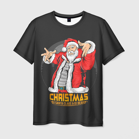Мужская футболка 3D с принтом DJ Santa and DJ BEARD в Тюмени, 100% полиэфир | прямой крой, круглый вырез горловины, длина до линии бедер | борода | дед мороз | новый год | рождество | санта клаус