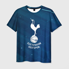 Мужская футболка 3D с принтом Tottenham Hotspur Соты абстракция в Белгороде, 100% полиэфир | прямой крой, круглый вырез горловины, длина до линии бедер | 