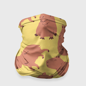 Бандана-труба 3D с принтом Паттенрн из капибар в Новосибирске, 100% полиэстер, ткань с особыми свойствами — Activecool | плотность 150‒180 г/м2; хорошо тянется, но сохраняет форму | capybara | kapibara | животное | капибара
