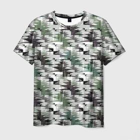Мужская футболка 3D с принтом Абстрактный камуфляжный светлый в Екатеринбурге, 100% полиэфир | прямой крой, круглый вырез горловины, длина до линии бедер | abstract | camouflage | geometric | gray | green | khaki | light | military | protective | swamp | zigzag | абстрактный | болотный | военный | геометрический | защитный | зеленый | зигзаг | камуфляжный | маскировочный | светлый | серый | хаки