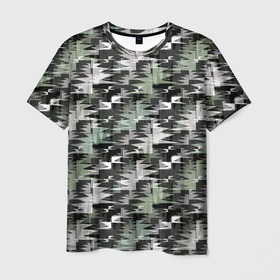 Мужская футболка 3D с принтом Абстрактный камуфляжный темный паттерн в Екатеринбурге, 100% полиэфир | прямой крой, круглый вырез горловины, длина до линии бедер | abstract | brown | camouflage | dark | gray | green | khaki | militarism | military | protective | swamp | абстрактный | болотный | военный | защитный | зеленый | камуфляжный | коричневый | милитаризм | серый | темный | хаки