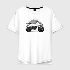 Мужская футболка хлопок Oversize с принтом Мотокросс байк в Кировске, 100% хлопок | свободный крой, круглый ворот, “спинка” длиннее передней части | 