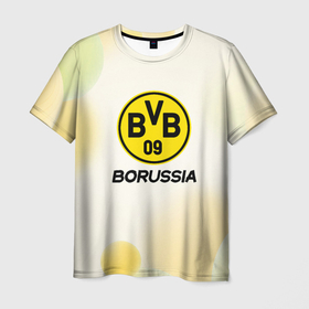Мужская футболка 3D с принтом Borussia Абстракция кружочки в Екатеринбурге, 100% полиэфир | прямой крой, круглый вырез горловины, длина до линии бедер | 
