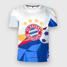 Мужская футболка 3D Slim с принтом Bayern munchen Абстракция геометрии в Екатеринбурге, 100% полиэстер с улучшенными характеристиками | приталенный силуэт, круглая горловина, широкие плечи, сужается к линии бедра | 
