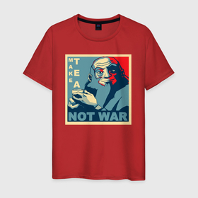Мужская футболка хлопок с принтом Make tea, not war в Белгороде, 100% хлопок | прямой крой, круглый вырез горловины, длина до линии бедер, слегка спущенное плечо. | make tea | not war | аватар | китайский чай | мир | мудрость | пацифизм | улун | философия | чай