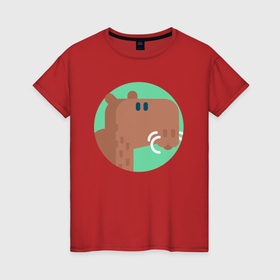 Женская футболка хлопок с принтом Милая капибара в круге в Новосибирске, 100% хлопок | прямой крой, круглый вырез горловины, длина до линии бедер, слегка спущенное плечо | abstraction | animal | capybara | colors | meme | memes | surrealism | sweethuman | sweethumen | абстракция | арт | графика | животное | искусство | капибара | мем | мемы | разноцветный | сюрреализм | узоры | цвета