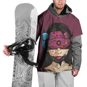 Накидка на куртку 3D с принтом Кибер девушка в Тюмени, 100% полиэстер |  | Тематика изображения на принте: cyberpunk | голова девушки | девушка | кибер | робот | фантастика