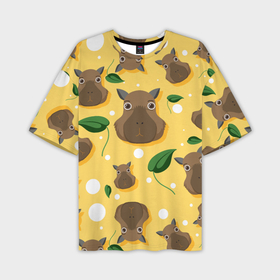 Мужская футболка oversize 3D с принтом Капибары паттерн ,  |  | Тематика изображения на принте: capybara | patern | pattern | грызун | грызуны | капибара | капибары | патерн | паттерн