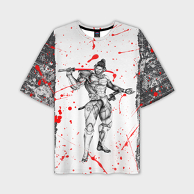 Мужская футболка oversize 3D с принтом Metal gear Rising blood ,  |  | metal gear rising | metalgearrising | revengeance | водомерки | киборги | метал гир | метал гир ризинг