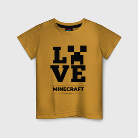 Детская футболка хлопок с принтом Minecraft love classic , 100% хлопок | круглый вырез горловины, полуприлегающий силуэт, длина до линии бедер | 