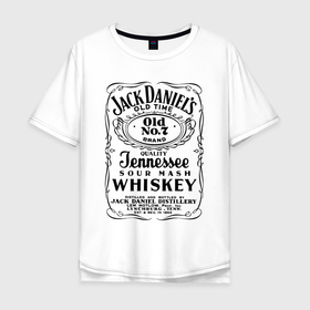 Мужская футболка хлопок Oversize с принтом Виски Джек Дэниелс в Екатеринбурге, 100% хлопок | свободный крой, круглый ворот, “спинка” длиннее передней части | виски джек дениелс | виски джек дэниелс | виски джек дэниэлс | джек дениелс | джек дэниелс | джек дэниэлс