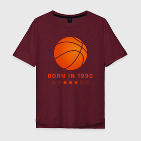 Мужская футболка хлопок Oversize с принтом Баскетболист 1990 года в Белгороде, 100% хлопок | свободный крой, круглый ворот, “спинка” длиннее передней части | 1990 | 90 | basketball | nba | streetball | баскетбол | баскетболист | баскетболист 1990 года | баскетбольный | год | год рождения | день рождения | ко дню рождения | мяч | на день рождения | нба | прямиком из
