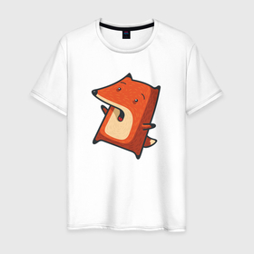 Мужская футболка хлопок с принтом Орущая лисичка в Новосибирске, 100% хлопок | прямой крой, круглый вырез горловины, длина до линии бедер, слегка спущенное плечо. | животное | лис | лиса | лисица | хитрый | хищник