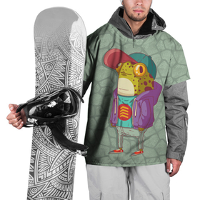 Накидка на куртку 3D с принтом Лягуха репер , 100% полиэстер |  | Тематика изображения на принте: жаба | лягуха | лягушка | лягушонок | репер