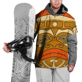 Накидка на куртку 3D с принтом Polynesian tiki APATHY в Курске, 100% полиэстер |  | bora bora | fiji | hawaii | island | nature | ocean | polynesia | samoa | tahiti | tiki | гаваи | истукан | лето | орнамент | острова | пляж | полинезия | серфинг | тики | тропики | этнический