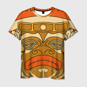 Мужская футболка 3D с принтом Polynesian tiki APATHY , 100% полиэфир | прямой крой, круглый вырез горловины, длина до линии бедер | bora bora | fiji | hawaii | island | nature | ocean | polynesia | samoa | tahiti | tiki | гаваи | истукан | лето | орнамент | острова | пляж | полинезия | серфинг | тики | тропики | этнический