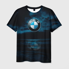 Мужская футболка 3D с принтом BMW marine theme в Курске, 100% полиэфир | прямой крой, круглый вырез горловины, длина до линии бедер | bmw | автомобили | бмв | марки авто | море