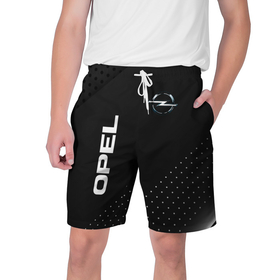 Мужские шорты 3D с принтом Opel Карбон в Тюмени,  полиэстер 100% | прямой крой, два кармана без застежек по бокам. Мягкая трикотажная резинка на поясе, внутри которой широкие завязки. Длина чуть выше колен | 