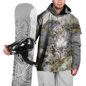 Накидка на куртку 3D с принтом Снежный барс среди скал в Санкт-Петербурге, 100% полиэстер |  | Тематика изображения на принте: mountains | muzzle | nature | paws | rocks | snow leopard | tail | барс | горы | камни | лапы | природа | скалы | хвост