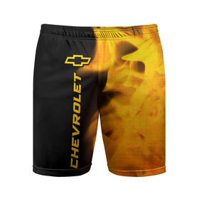 Мужские шорты спортивные с принтом Chevrolet   gold gradient: по вертикали в Тюмени,  |  | 