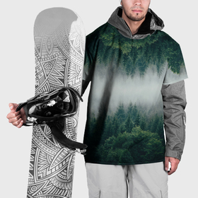 Накидка на куртку 3D с принтом Зеркальный туманный лес , 100% полиэстер |  | forest | mirror | misty | дерево | деревья | зеркало | зеркальный | лес | природа | туман | туманный