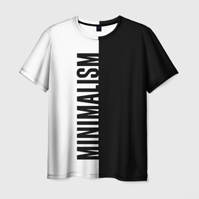 Мужская футболка 3D с принтом MINIMALISM   BLACK AND WHITE в Петрозаводске, 100% полиэфир | прямой крой, круглый вырез горловины, длина до линии бедер | Тематика изображения на принте: and | black | minimalism | white | белое | белый | минимализм | цвет | цвета | черное | черный